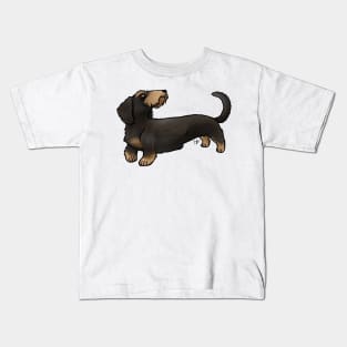 Dog - Wire-Haired Dachshund - Black and Tan Kids T-Shirt